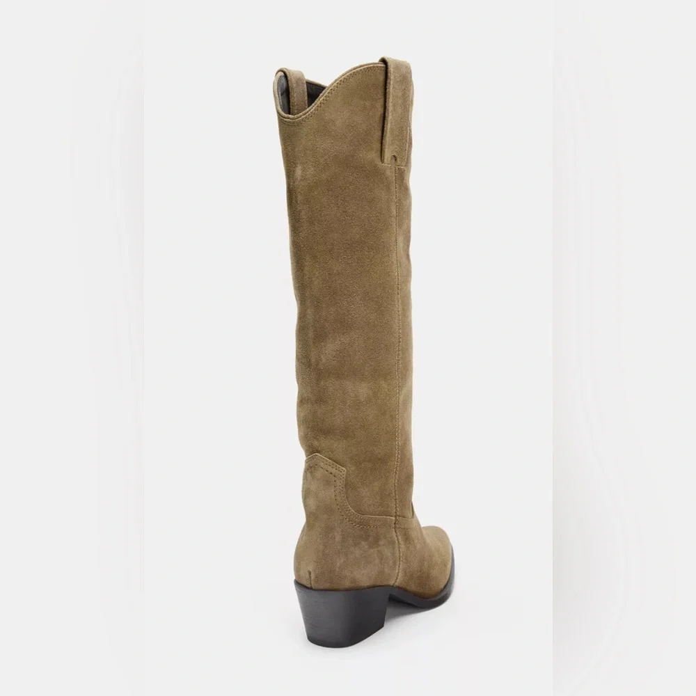 Zara Over the Knee Tan Boots